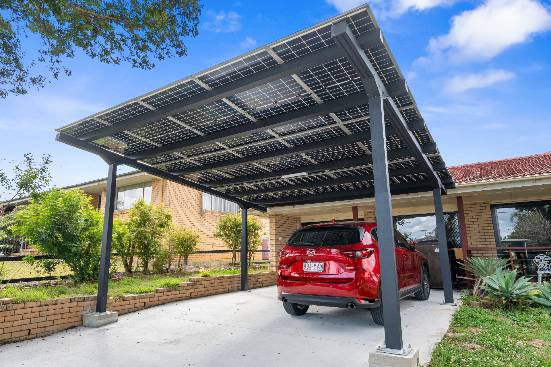 Commercial solar parking at night